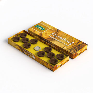 Open Prachin dhoop cup tray with cups, a holder and its gold box