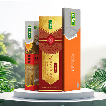 Muladhara 25 Sticks & Maharshi (50gm) & 555 (50gm) Incense Sticks Combo - Free Shipping