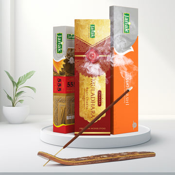 Muladhara 25 Sticks & Maharshi (50gm) & 555 (50gm) Incense Sticks Combo - Free Shipping