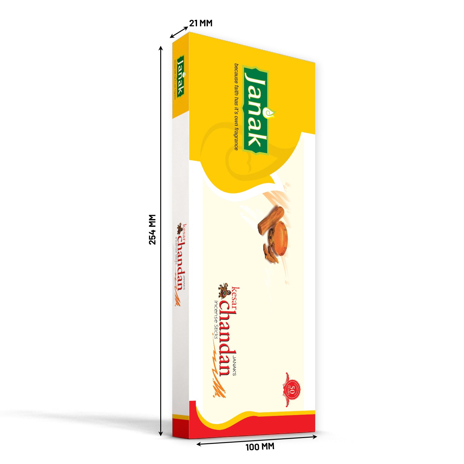 Janak Kesar Chandan Incense Sticks blend the rich scent of saffron with calming sandalwood. Perfect for prayers, meditation, or simply refreshing your space with a soothing aroma.