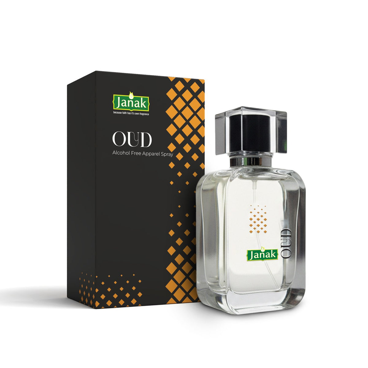 Janak Oud Alcohol Free Apparel Spray, 100 ml – box with bottle